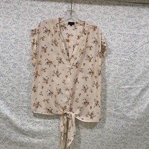 Floral tie front top